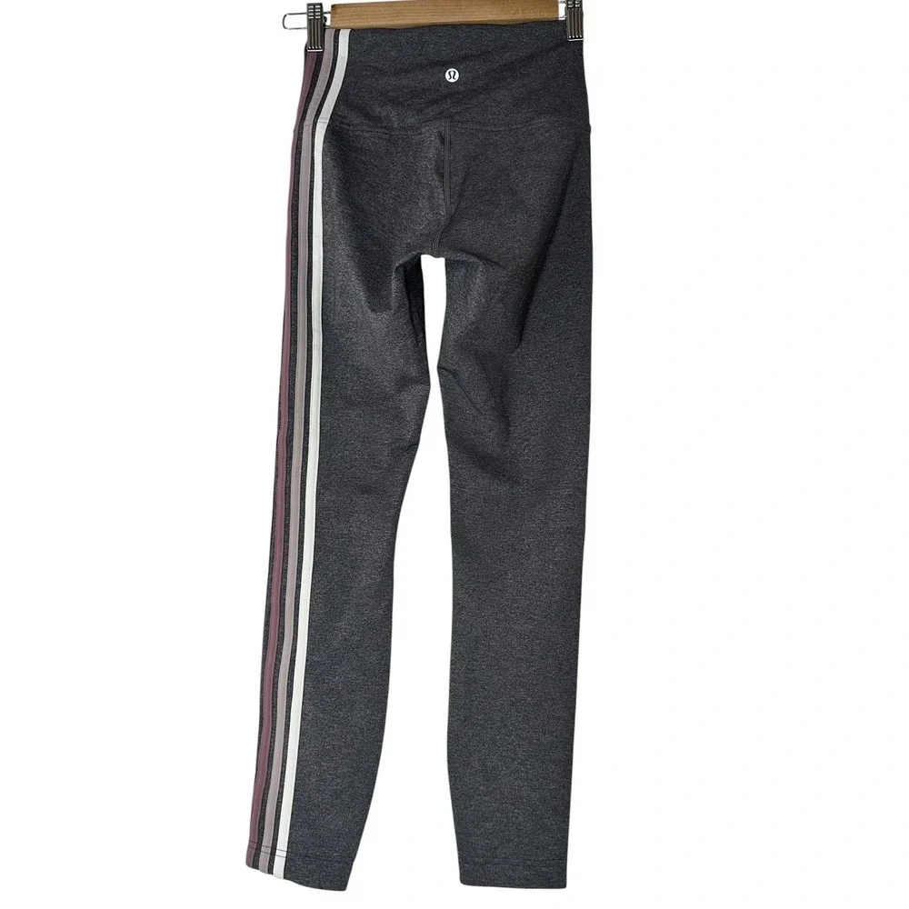 Lululemon Leggings Take A Hint Heathered Women's Size 4 Gray‎ Stretch Atheisure